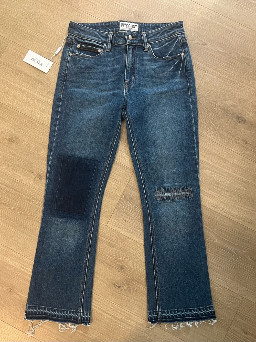 Derek Lam 10 Crosby Mid-Rise Cropped Jeans